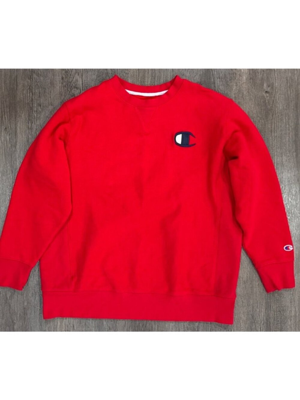 Champion Mens Embroidered Logo Powerblend Sweatshirt Crewneck Red XXL